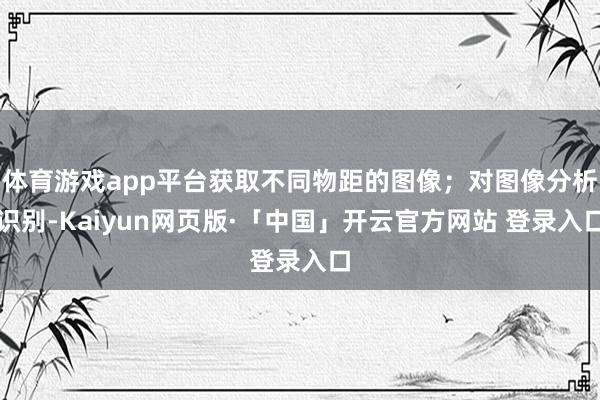体育游戏app平台获取不同物距的图像；对图像分析识别-Kaiyun网页版·「中国」开云官方网站 登录入口