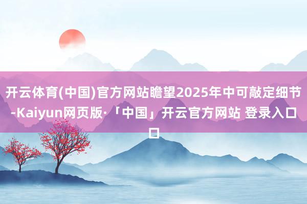 开云体育(中国)官方网站瞻望2025年中可敲定细节-Kaiyun网页版·「中国」开云官方网站 登录入口