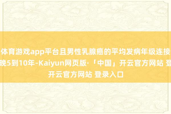 体育游戏app平台且男性乳腺癌的平均发病年级连接比女性晚5到10年-Kaiyun网页版·「中国」开云官方网站 登录入口